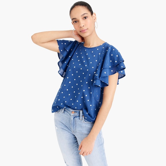 J. Crew Tops - J. Crew Women's Ruffle Flutter-Sleeve Top J. Crew Tops - J. Crew Women's Ruffle Flutter-Sleeve Top
